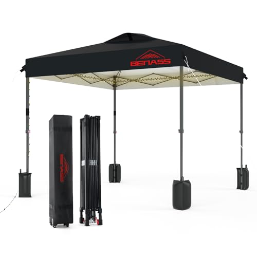 10x10 Pop Up Canopy, Easy Up Canopy Tent, Heavy Duty Tents for Parties, One Person Set Up Event Tent, Black - color: Black, size: 10x10