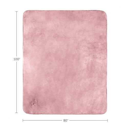 PETMAKER Dog Blanket - 80x100in Reversible Sherpa Blanket - Throw Blankets for Bed, Couch, Crate, or Car - Machine Washable Puppy Essentials (Pink) - color: Pink, size: X-Large