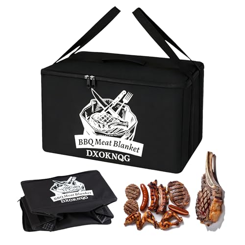 BBQ Insulated Food Bag - 5-Layer Thermal Cooler/Warmer for Grilling, Picnics | Collapsible, Waterproof, Large Capacity (Fits Roasts, Burgers & More) - color: Black