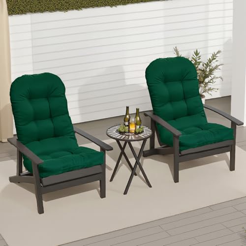 Adirondack Chair Cushion, Waterproof Outdoor Seat Cushions for Patio Furniture, Thick High Back Replacement Pad for Porch Lawn Wicker Dining Desk Chair, Rocking Chair Cushion, Emerald - color: Emerald Green
