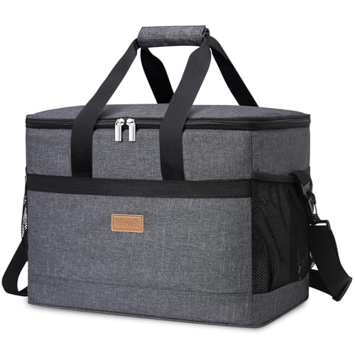 Lifewit Cooler Bag 30/50/60 Cans Collapsible and Insulated Large Lunch Bag Leakproof Soft Cooler Portable Tote for Camping/BBQ/Family Outdoor Activities - color: Dark Gray, size: 50-Can(30L)