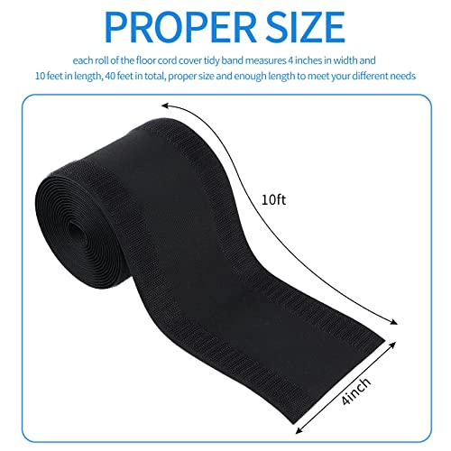 WILLBOND Carpet Cord Cover Cable Grip Floor Cover Cable Protector Management Only for Commercial Office Carpet(Black,39.37 ft) - color: Black, size: 39.37 Ft