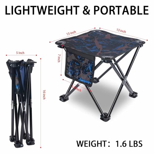 VOLIXOD Folding Portable Camping Stool for Adults, Lightweight Collapsible Stool for Outdoor Footrest Fishing Hiking Gardening and Beach with Carry Bag(400 LBS Capacity) - size: (1 Piece)