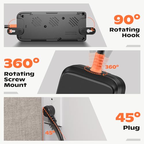 Outdoor Power Strip Weatherproof, IPX6 Waterproof Surge Protector with 3 AC Outlets and 2USB A&2USB C, 6FT Extension Cord, Wall Mountable for Indoor Outdoor, UL FCC Listed - size: 6FT, style: 3AC+4USB