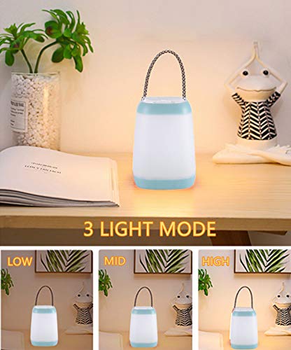 Night Light for Kids, USB Rechargeable Nursery Lamp Portable Camping Lantern with 3 Light Modes for Camping,Emergency,Bedroom,Indoor and Outdoor(Cyan, 1 Pack) - color: Cyan