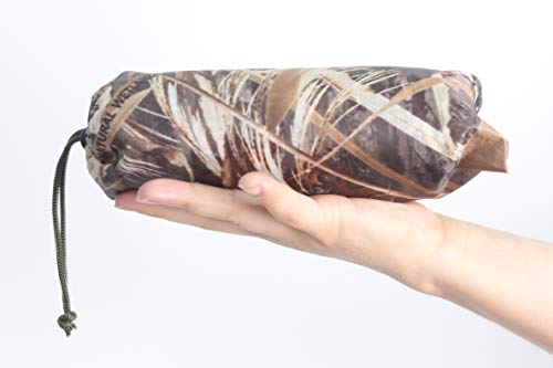 AUSCAMOTEK Camouflage Rain Poncho Hooded Waterproof Camo Raincoat with Blind Pattern for Hunting Hiking Camping Fishing - color: Wetland