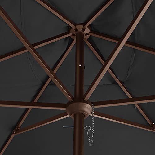 EliteShade USA 10-Year-Non-Fading 6.5x10Ft Rectangular Market Patio Umbrella, UPF 50+ UV Protection Performance Sun Umbrella, Heavy Duty Commercial Grade Outdoor Table Umbrella with Crank, Windproof Vented Top for Garden, Pool, Deck and Outdoor Playsets,