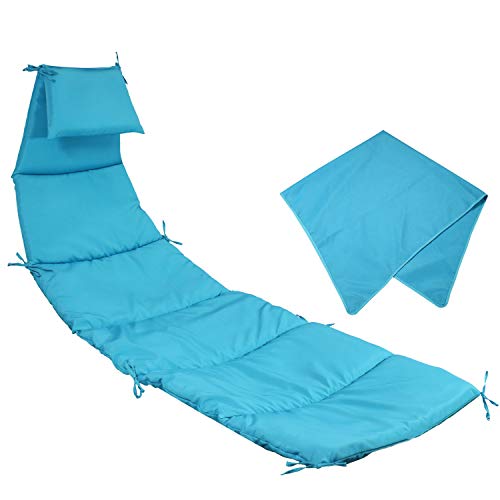 Sunnydaze Outdoor Hanging Lounge Chair Replacement Cushion and Floating Umbrella Fabric Only - Curved Swing Chair Cushion Replacement - Teal - color: Teal