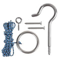 GSE Games & Sports Expert Hook and Ring DIY Kit, Stainless Steel Ring Toss Target Game Set with Nylon String and Accessory for Indoor and Outdoor with Family and Friends