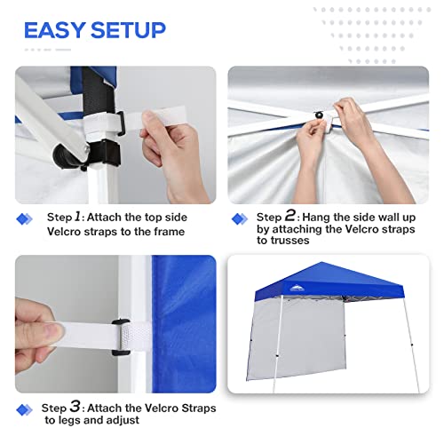 EAGLE PEAK Sunwall/Sidewall for 10x10 Slant Leg Canopy Only, 1 Sidewall, Blue - color: Blue
