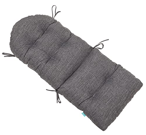 QILLOWAY Outdoor High Back Chair Cushion for Adirondack, All Weather Rocking Chair Cushions Thick Padded Replacement for Patio Furniture,Charcoal Grey, Black - color: Charcoal Grey/Black