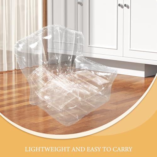 Transparent Inflatable Sofa Chair - PVC Blow Up Couch Portable Clear Lounger - Camping Lazy Air Couch for Balcony Pool Picnic