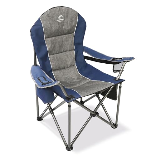 Camping Chairs for Adults,High Back Folding Camp Chair with Cup Holder and Cooler Bag,Heavy Duty Outdoor Lawn Chairs,Perfect for Camping,Hiking,Picnics,and Beach Trips,Blue - color: Blue