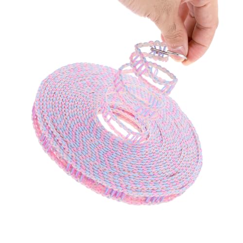 uxcell Windproof Clothesline, 5M 16.4ft Plastic Non-Slip Clothes Drying Rope Portable Travel Clothesline for Courtyard Outdoor Laundry Camping, Purple - color: Purple, size: 16.4ft