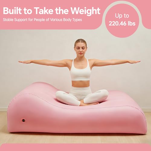 BBL Bed After Surgery for Sleeping, Inflatable Mattress Chair Sofa with Hole, Brazilian Butt Lift Recovery Pillow Post Surgery Air Couch for Home - color: Pink a