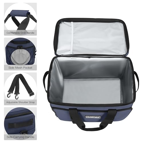 Soft Insulated Cooler Bag Collapsible Large Travel Coolers Soft Sided Coolers Ice Chest, Leakproof, Waterproof - color: blue