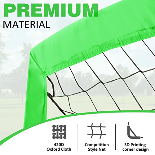 BOHEN 9x5 FT Kids Soccer Goals with Carry Bag, Portable Folding Soccer Net for Backyard Training, Indoor/Outdoor Use for Youth and Adult - color: Green, size: 9x5ft, 1 Pack