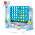 Jumbo 4-to-Score Connect Outdoor Game, 4-Levels Height Adjustable Giant 4-in-a-Row Yard Games with Mesh Net, 4-in-1 Play Design w/Golf, Basketball & Ring Toss for Kids & Adults, Patent Authorized