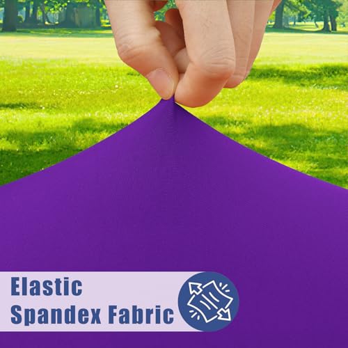 Moosfor Spandex 5 Foot Rectangle Table Cloth, Elastic Fitted Tablecloths for Picnic, Stretch Washable Patio Table Cover for Outdoor, Camping, Banquet and Parties (Purple, 30"x60") - color: Purple, size: 60" x 30" (Rectangular)