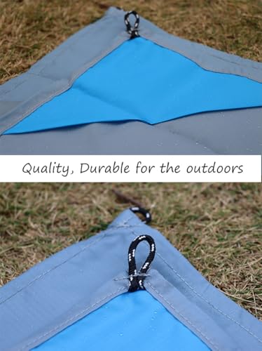 Orga'Neat Pocket Picnic Blanket, Beach Mat Waterproof Sandproof, Compact Lightweight Small Tarp for Camping, Hiking, Backpacking, Festival, Travel, Foldable in Bags (Grey/Blue, 55"x39") - color: Grey/Blue, size: 55"x39"