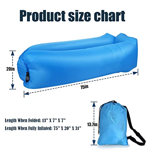 Inflatable Lounger Air Sofa -Portable,Waterproof Anti-Air Leaking Design,Inflatable Beach Chair for Camping, Hiking,Seaside - Ideal Inflatable Couch for Pool and Festivals