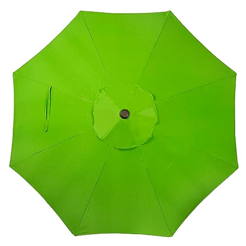 Blissun 9' Outdoor Patio Umbrella, Outdoor Table Umbrella, Yard Umbrella, Market Umbrella with 8 Sturdy Ribs, Push Button Tilt and Crank - color: Lime