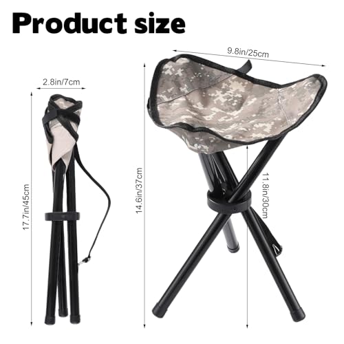 Travel Folding Camping Stool, 14.6 inches Lightweight Outdoor Tripod Chair and Maximum weight 210 lbs Portable Party Chair Fishing Chairs Seat for Camp Hiking Beach Garden and Painting (Camouflage) - color: Camouflage