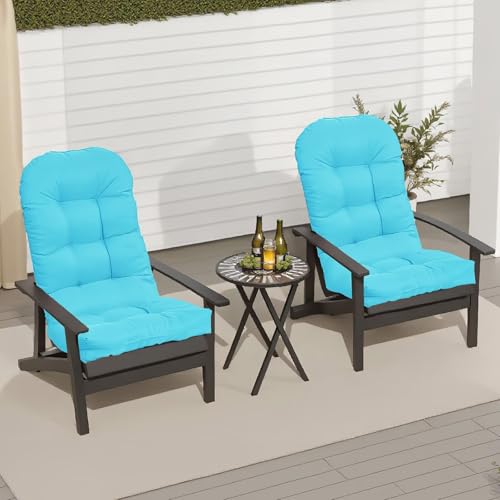 Adirondack Chair Cushion, Waterproof Outdoor Seat Cushions for Patio Furniture, Thick High Back Replacement Pad for Porch Lawn Wicker Dining Desk Chair, Rocking Chair Cushion, Teal - color: Teal