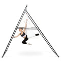 VEVOR Yoga Stand Frame, Max 441-551 lbs Load Swing Stand, Triangular Structure Aerial Rig, Aerial Silk Stands with Yoga Hammock, Standard & Height-Adjustable Version - color: White, style: Height-Adjustable Version