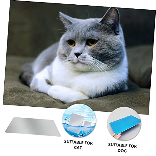 Happyyami Cooling Mat for Dogs and Cats Reusable Aluminum Pet Bed Pressure-Activated Cooling Pad for Summer Relief Smooth Surface Lightweight and Portable