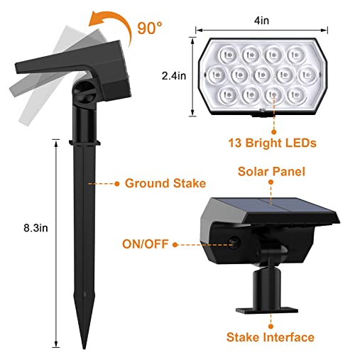 Solar Spot Lights Outdoor Color Changing,[7 Modes/4 Pack] Christmas IP65 Waterproof Landscape Spotlights, Dusk to Dawn Solar Powered Security Light for Patio Gate Walkway Pool Garden Yard Driveway - size: 4 Pack