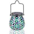 Afirst Mosaic Solar Lanterns Outdoor - Glass Hanging Solar Lights Hollow Out Waterproof Table Lamp Outdoor Decorative for Garden, Patio, Holiday Party Outdoor Decoration - style: kaleidoscope