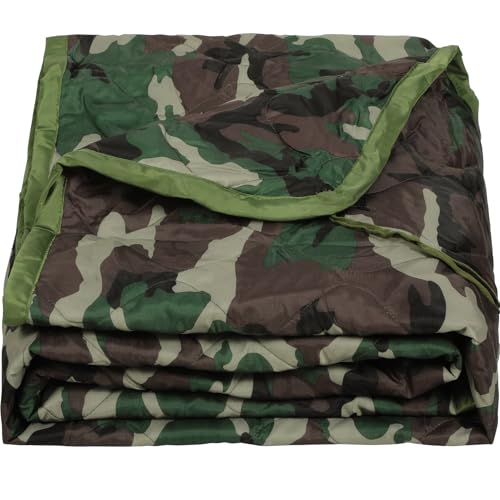 REDCAMP Military Camping Blanket, Water-Resistant Thermal Poncho Liner, Lightweight Insulated Outdoor Blanket for Hiking Camping with Compression Carry Bag - color: Camouflage 59"x87"