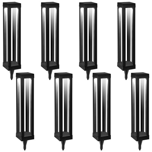 Solar Floor Lamps Outdoor Decor Lanterns Waterproof Deck Lights for Outside - size: 19"H - 8Pack