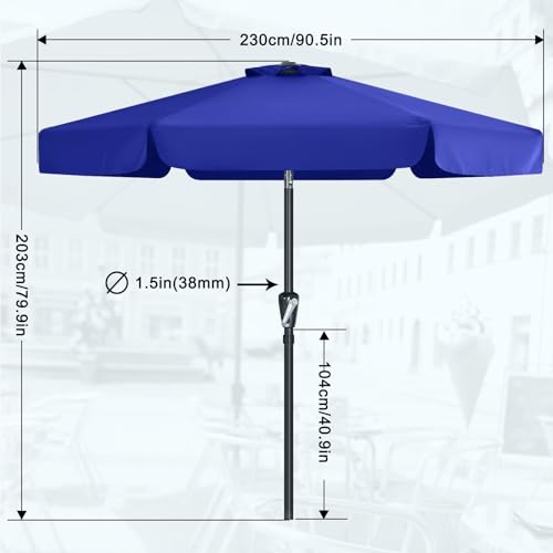 MASTERCANOPY Valance Patio Umbrella for Outdoor Table Market (7.5ft, Blue) - color: Blue, size: 7.5FT