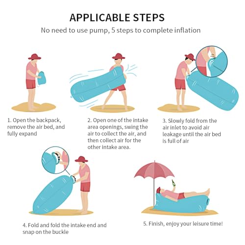 Inflatable Bean Bag Chairs Outdoor Blow up Camping Chairs Inflatable Lazy Sofa Folding Portable Bean Bag Loungers Couch