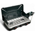 GasOne Portable Camping Stove – Double Propane Stove with Auto Twist Turn Ignition – 22,000 BTU Camping Cooktop with 2 Burners and Wind Guard – Ideal for Tailgating, Fishing, Travel - color: Midnight Blue