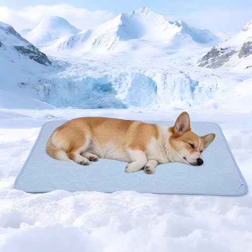 Cooling Blanket for Dogs - Q-MAX>0.4 Waterproof Pet Throw Blanket Bed Cover, Non-Slip Dog Blankets for Couch Protector, Washable Furniture Cover for Summer, Blue,30x40 - color: Light Blue, size: 30x40 Inch