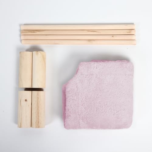 Patas Lague Cat and Dog Hammock Bed for Small Dogs, Brethable Wooden Cat Pet Rabbit Elevated Bed Cots Furniture for All Seasons Fleece Purple - color: Fleece Purple