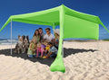 Beach Canopy Tent Shade with Sidewalls 10x10FT, 6.6FT Tall, UPF50+ Sun Shelter, Windproof & Water Resistant, Includes Guylines Sand Shovel Stability Poles, Easy Up for Beach Outdoor Camping Backyard - color: Green