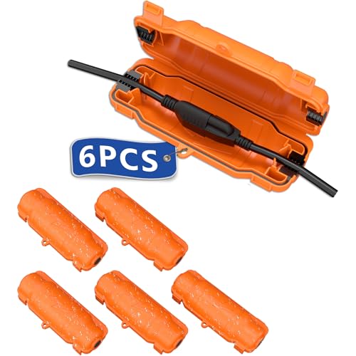 6 Pack Outdoor Extension Cord Safety Cover with Waterproof Seal IP54 Water-Resistant, Weatherproof Electrical Connection Box with 2 Latches, Plug, Socket, Holiday Decoration Light,Orange - color: Orange, size: 6 Pack