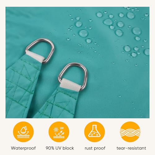 Shade&Beyond Waterproof Sun Shade Sail, UV Block Sun Shades Outdoor, Shade Canopy for Garden Patio Backyard Lawn Deck, Turquoise,10'X13' Rectangular - color: Turquoise, size: 1 0' X 1 3', style: Rectangle