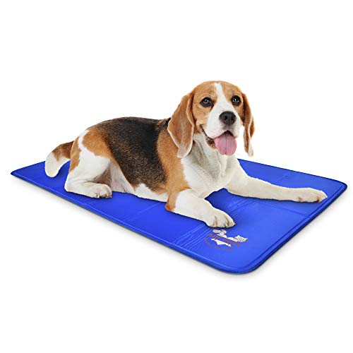 Arf Pets Dog Cooling Mat 27” x 43” Pad for Kennels, Crates and Beds, Non-Toxic, Durable Solid Self Cooling Gel Material. No Refrigeration or Electricity Needed - size: 27 x 43
