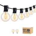 50FT LED Outdoor String Lights with 27 G40 Bulbs (2 Spare) Connectable Yard Hanging Lights for Party Tents Patio Gazebo Porch Deck Bistro Backyard Balcony Pergola Outside Decor - size: 50FT/27Led Bulbs