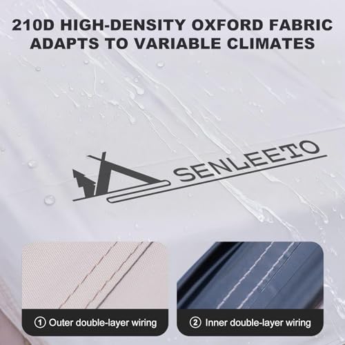 9.8' x 7' Camping Tarp for 4/6 People, 4 Season UV Protection,PU 3000mm Waterproof, Multifunctinal Ultralight Shelter Awning Sunshade Cloth, Portable for Traveling Backpacking Outdoors - color: Beige, size: 9.8' x 7'