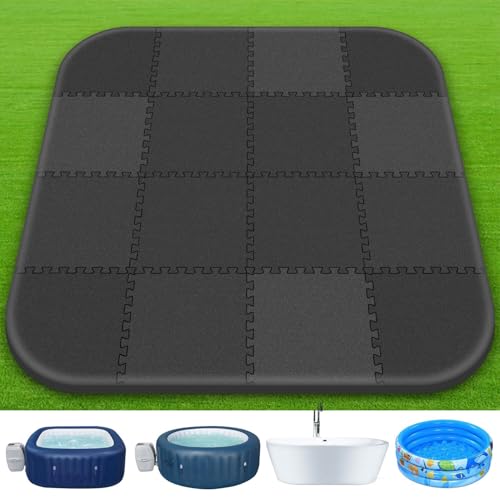 1/2"Extra Thick 85Inch Hot Tub Mat for Inflatable Hot Tub Accessories,Large Hot Tub Eva Foam Pad Padding Foundation for Outdoor Indoor,Portable Spa Pool Accessories Ground Base Flooring Mat Protector - color: 1/2 Inch Thickness 85 Inch,Black
