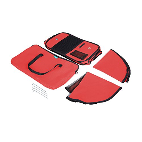 Deluxe Premium Pet Dog Playpen Portable Soft Dog Exercise Pen Kennel with Carry Bag for Dogs, Cats, Kittens, and All Pets (Medium, Red) - color: Red, size: Medium