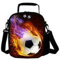 Lunch Tote, 2019 Upgrade Insulated Football Lunch Bag- Waterproof Reusable Lunch Box Portable Meal Bag Ice Pack for Kids Boys Girls - color: Football Fire Red