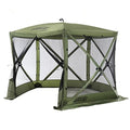 CLAM Quick-Set Pop Up Screen Tent, Venture, 9 x 9 ft, Instant Setup Green Portable Outdoor Gazebo Canopy Shelter, Compact Bug-Free Camping Tent for Backyard, Beach, Tailgating - Green - style: Green