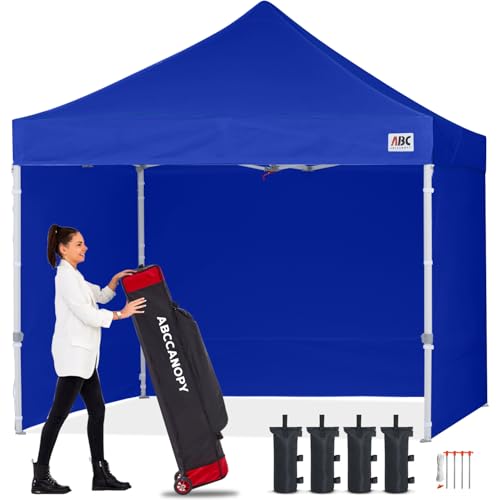 ABCCANOPY Easy Pop Up Canopy Tent with Sidewalls 10x10 Commercial -Series, Royal Blue - color: royal blue, size: 10X10